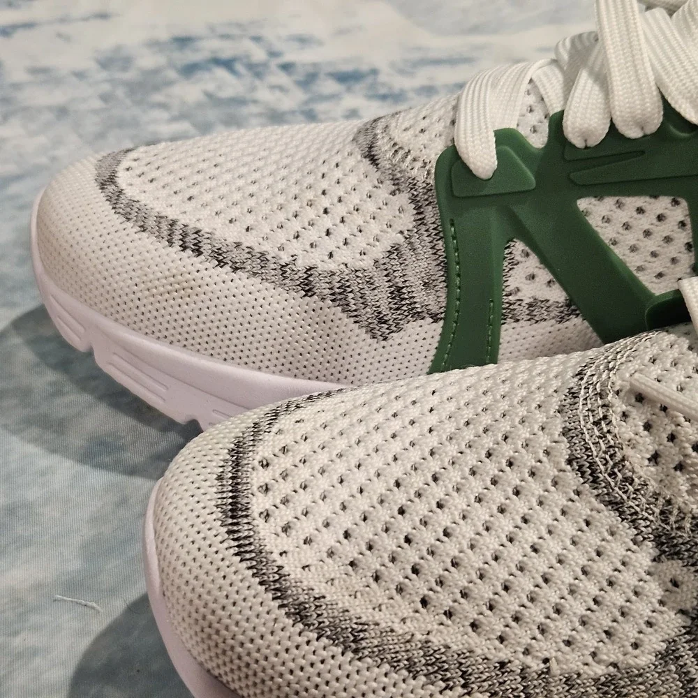 Avia Mens Size 10‎ White Green Athletic Running Sneakers Lace Up Shoes